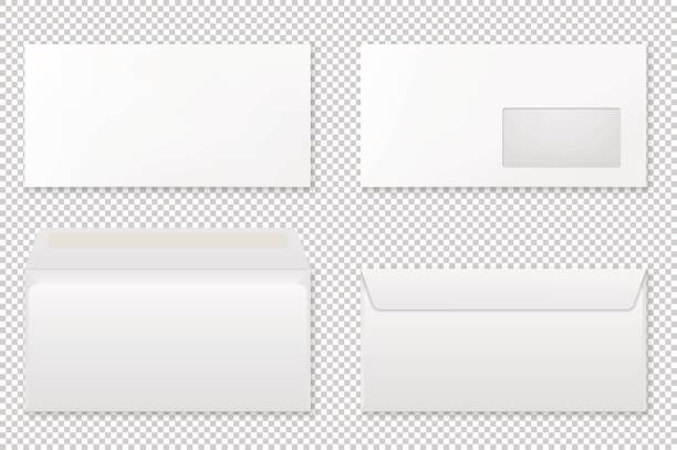 Blank realistic envelope set. Vector mockup Blank realistic envelope mockup set. Vector EPS10 illustration. envelope stock illustrations