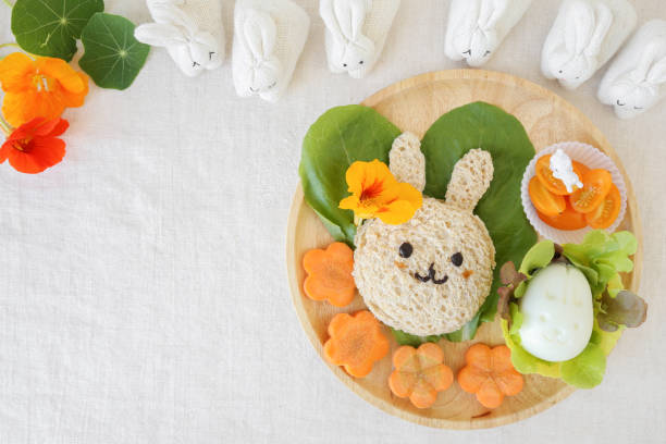 Easter Bunny lunch, fun food art for kids