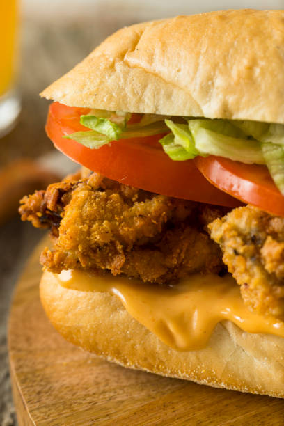 istock Homemade Fried Oyster Po Boy Sandwich 641502626