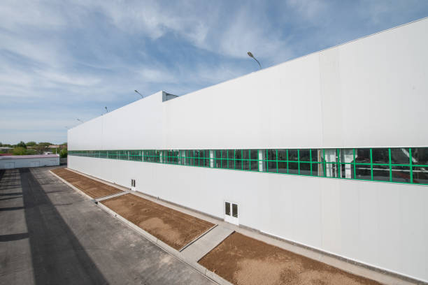 istock facade of an industrial building and warehouse 641504058