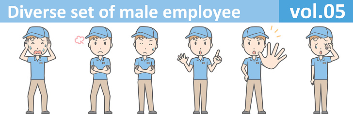 Diverse set of male employee, EPS10 vol.05