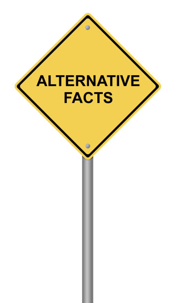 Warning Sign Alternative Facts vector art illustration