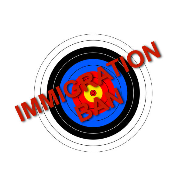 Target Immigration Ban vector art illustration