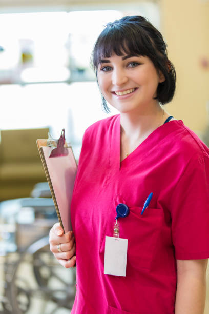 istock Portrait of young confident Hispanic nurse 641507502