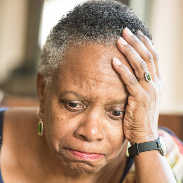 istock Sad senior woman 641514110