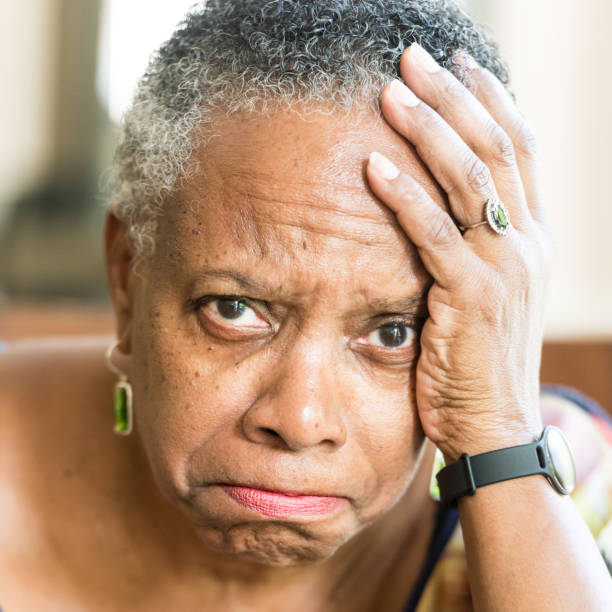istock Sad senior woman 641514112