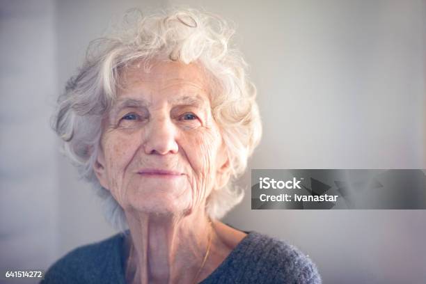 Senior Women With Gentle Smile Stock Photo - Download Image Now - Senior Adult, Portrait, 80-89 Years
