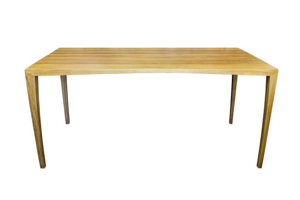 istock Wooden table made of oak. White background, isolated 641514582