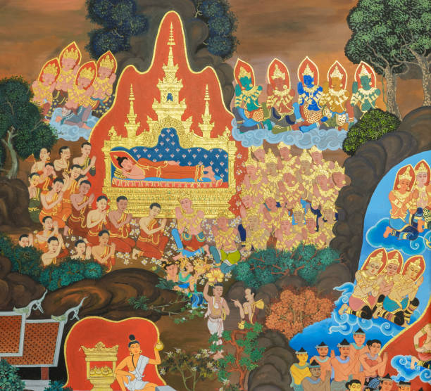 istock Buddhist temple mural painting 641515742