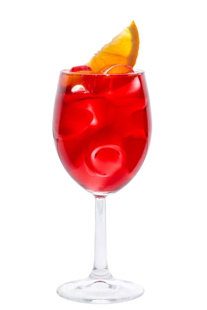 istock Wineglass with red fruit coctail close-up 641516606