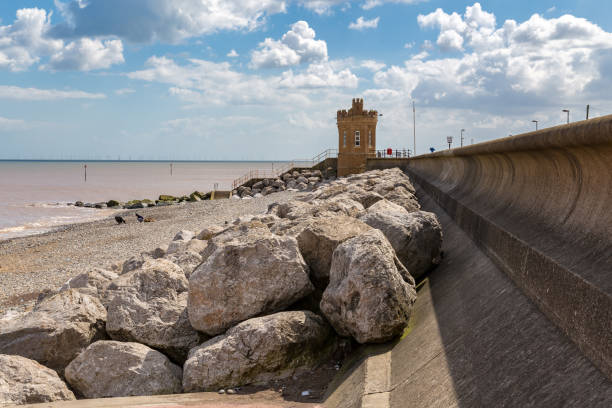 withernsea osten riding of yorkshire, großbritannien - wind turbine wind turbine yorkshire stock-fotos und bilder