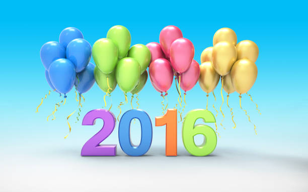 istock Group of colorful balloons with 2016 641517744