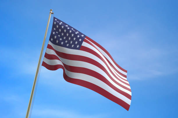 istock USA flag floating in the wind 641517752