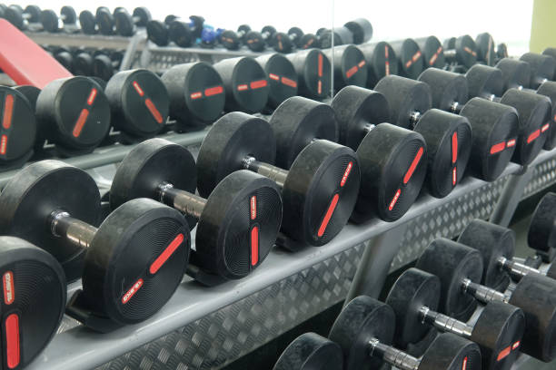 istock dumbbells in a fitness hall 641522644