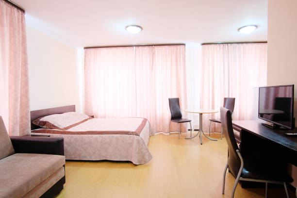 istock Interior of a hotel bedroom 641524166