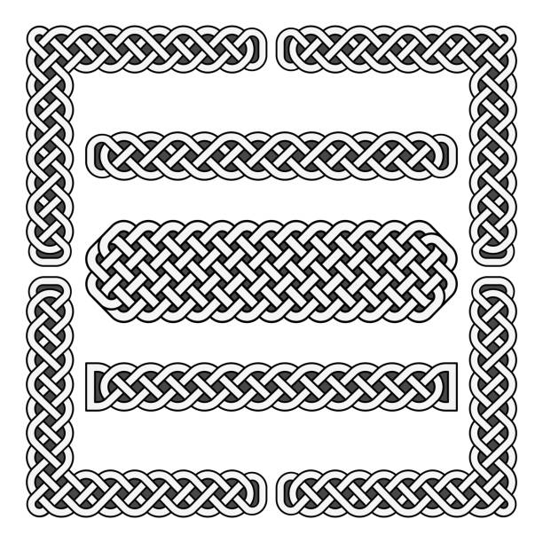 Celtic knots vector medieval borders and corner elements Celtic knots vector medieval borders and corner elements. Corner frame scottish illustration celtic cross stock illustrations