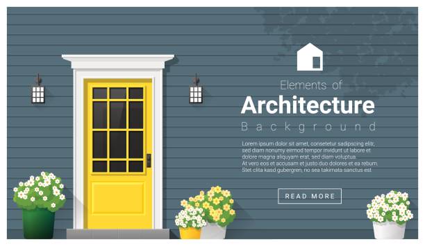 Elements of architecture , front door background , vector ,illustration Elements of architecture , front door background , vector ,illustration front door stock illustrations