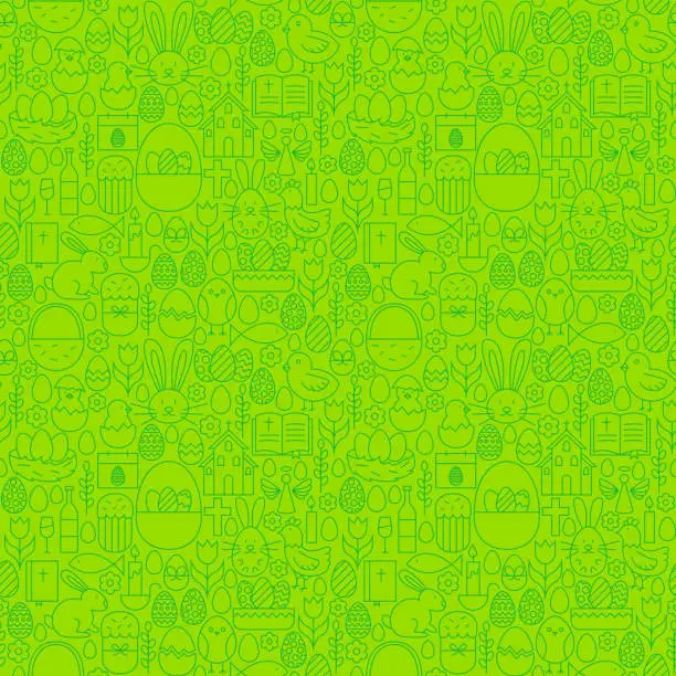 Vector illustration of Easter Green Seamless Pattern