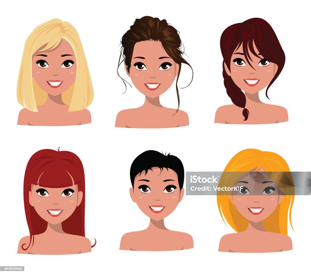 Young Pretty Women Pretty Faces With Different Hairstyles Stock Illustration - Download Image Now - iStock Young Pretty Women Pretty Faces With Different Hairstyles Stock Illustration - Download Image Now - iStock