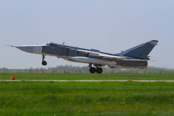 istock Military aircraft takes off 641542366
