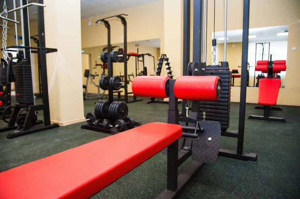 istock Gym interior with equipment 641542460