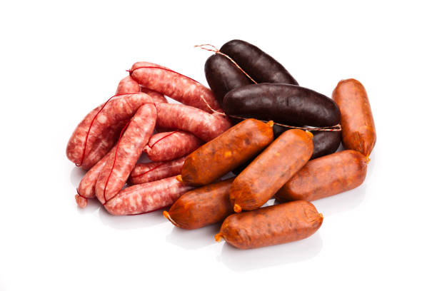 istock Sausages isolated on white background 641542692