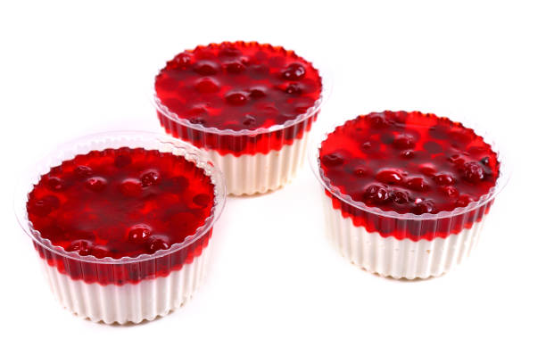 Vanilla cream dessert with vanilla bean and currant.