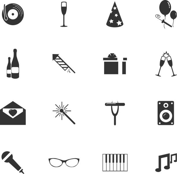 Party_time_2 party vector icons for user interface design partytime stock illustrations