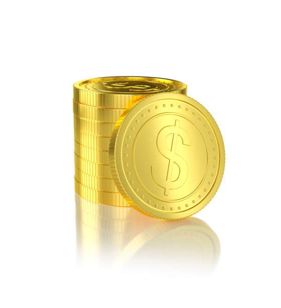 istock Golden Coins , isolated 641561756