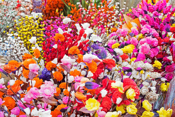 istock Artificial flowers, handicraft items on display , Kolkata 641562040
