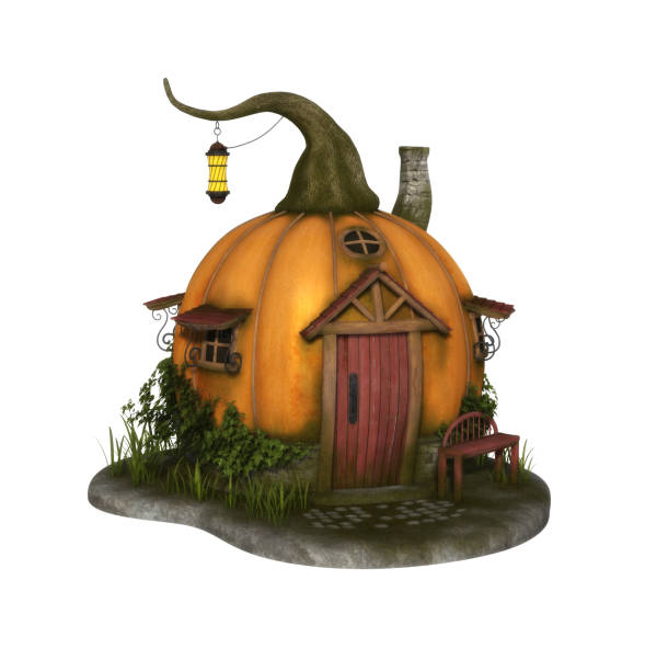 istock Beautiful  Pumpkin Fairy House 641565578