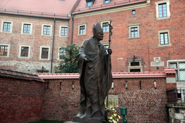 the Wawel Royal Castle on a Hill in the old town of Cracow in Poland in east Europe.