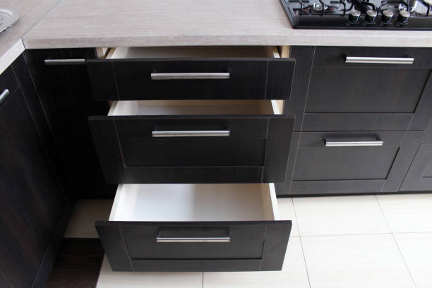 istock Kitchen furniture. Brown kitchen cabinets. 641570442