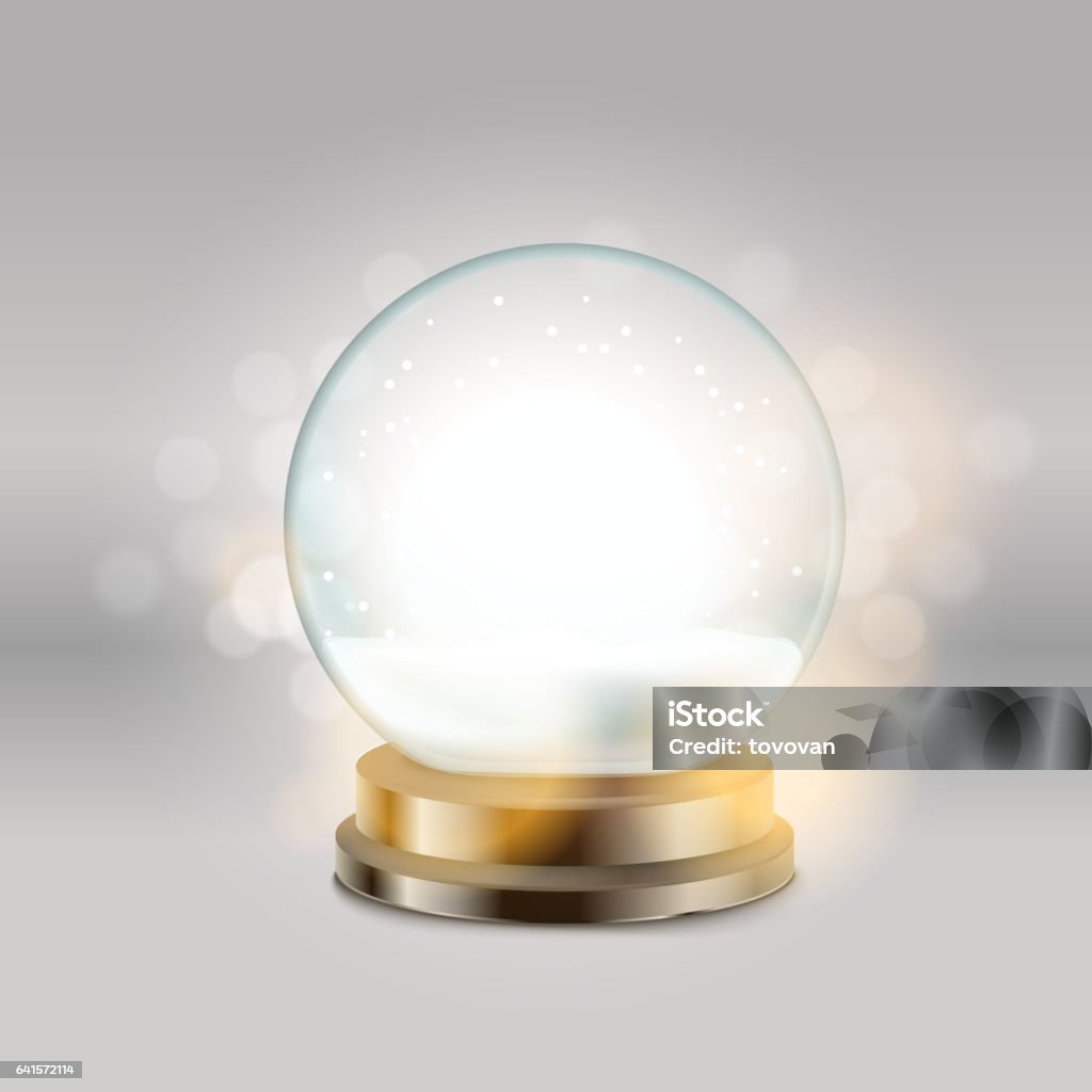 Boule de cristal avec illustration vectorielle de bonhomme de neige. Illustration de boule neige Noël - clipart vectoriel de Boule de cristal libre de droits