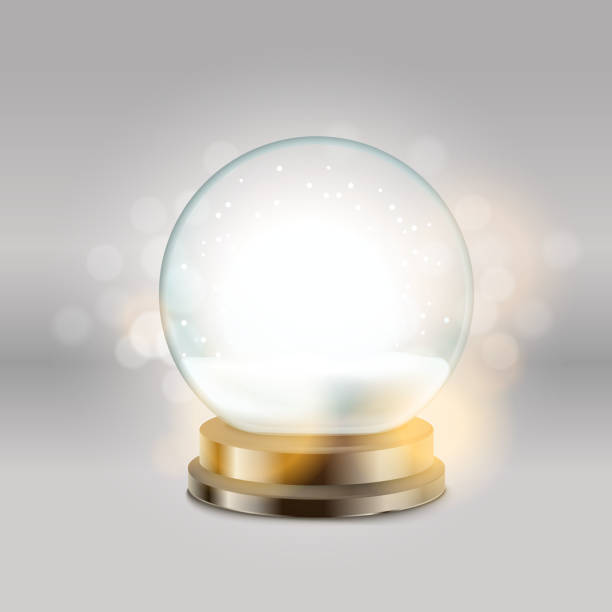 istock Crystal ball with snowman vector illustration. Christmas snow ball illustration 641572114