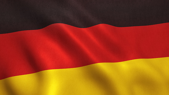 Germany flag background with fabric texture.