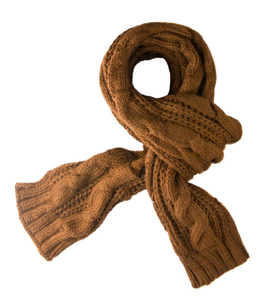 istock Scarf isolated on white background.Scarf  top view . brown scarf . 641575408