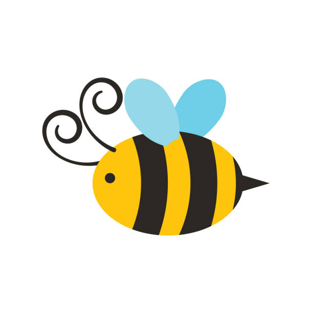 Spring Image bee icon over white background. colorful design. vector illustration bee clipart stock illustrations