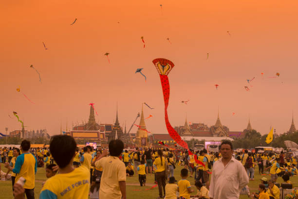 tailandia bangkok sanam luang rey cumpleaños - sanam luang park fotografías e imágenes de stock