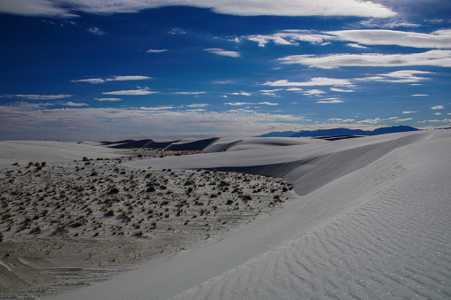 The beautiful White Sands National Monument in the New Mexico which provides a beautiful, almost out of this world experience.  The massive gypsum dunes are truly breathtaking and a unique experience for the American southwest.