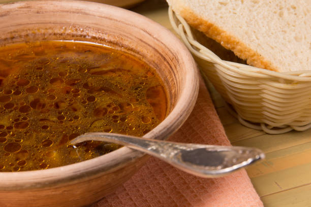 istock Fresh hot mushroom soup 641583858
