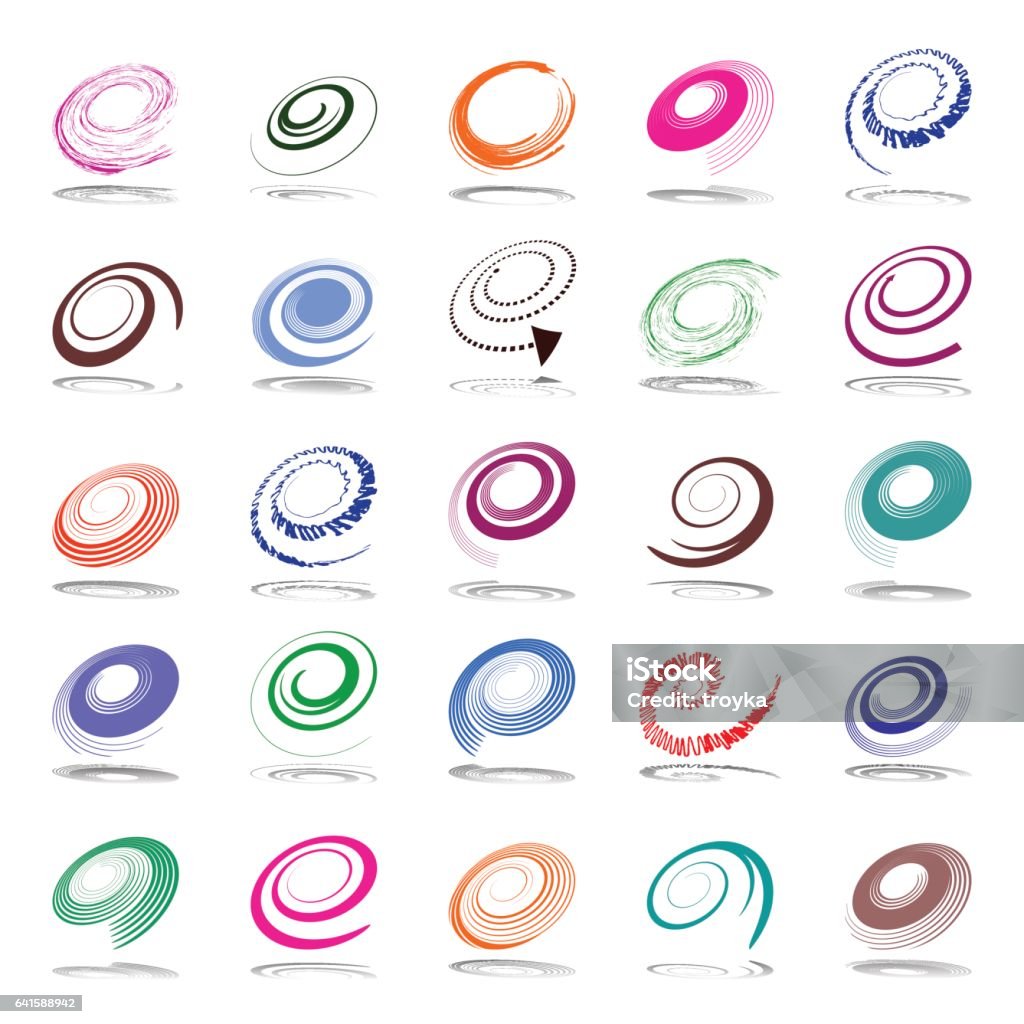 Spiral And Rotation Design Elements Stock Illustration - Download Image ...