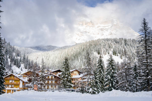 istock Village in a Mountain Landscape in Winter 641596316