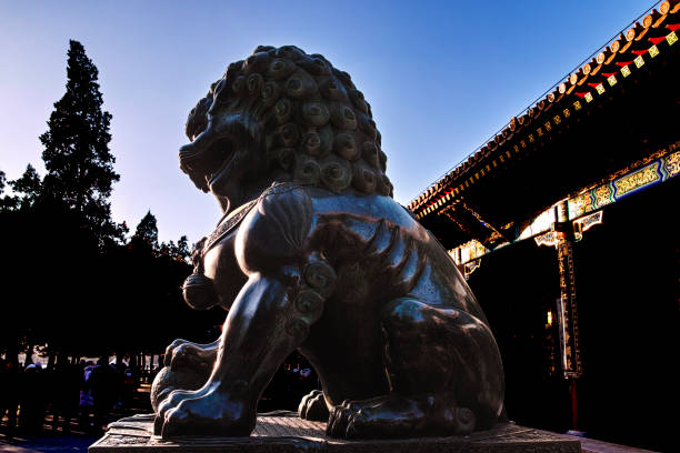istock The bronze lion statue in Summer Palace 641600756