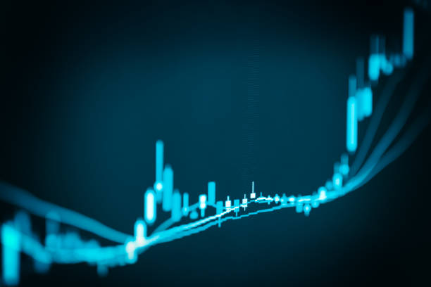 istock Stock market indicator and financial data view from LED. Double 641606292