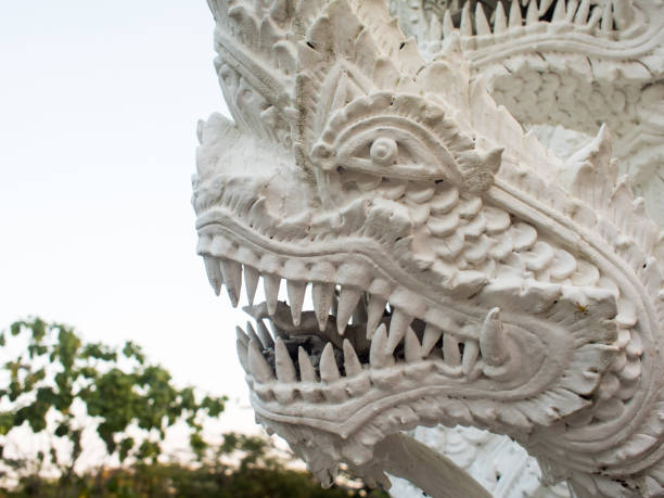 istock Serpent or naga statue head in Ratchaphruek Garden Chiang-mai 641606556