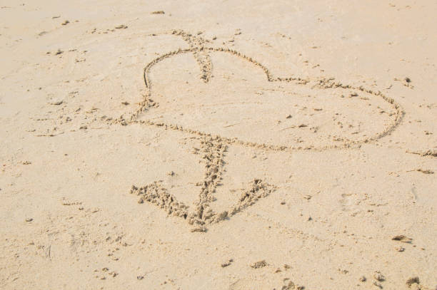 istock heart on sand on ocean beach 641608174