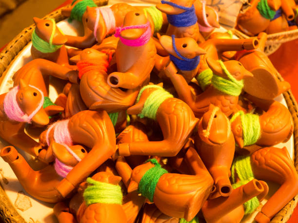 istock Whistles in shape of birds ceramic pottery, Thailand 641608244