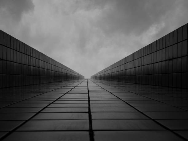 istock Abstract beautiful infinite with perspective of high building. 641609516