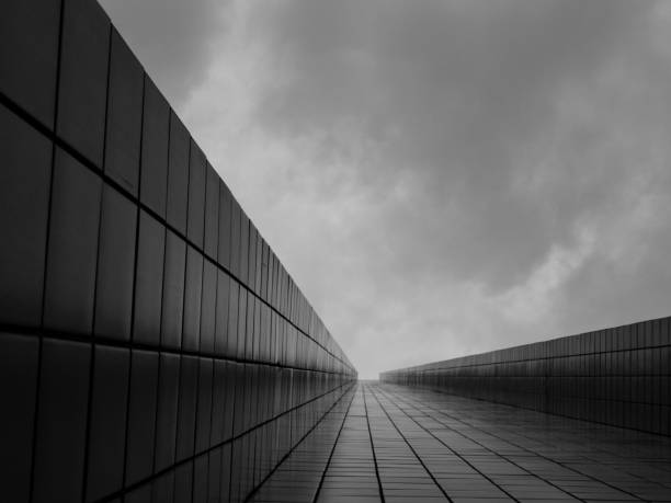 istock Abstract beautiful infinite with perspective of high building. 641609572